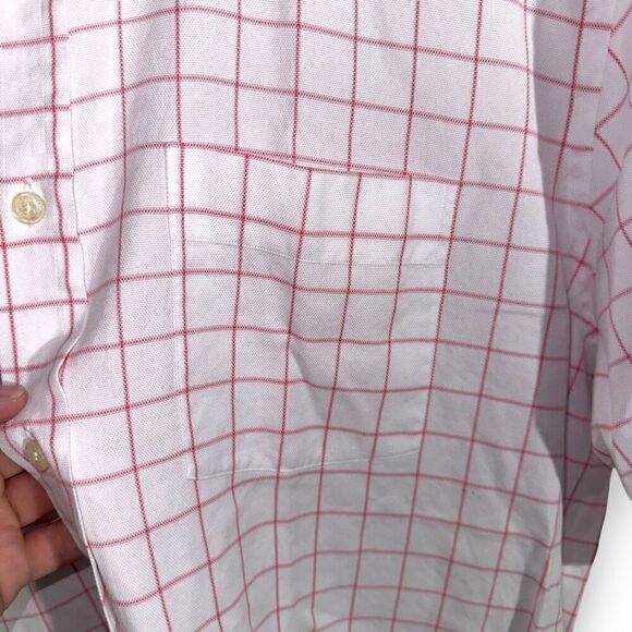 Seaward & Stearn White & Pink Check S/S Button Down Shirt XL - Picture 5 of 9